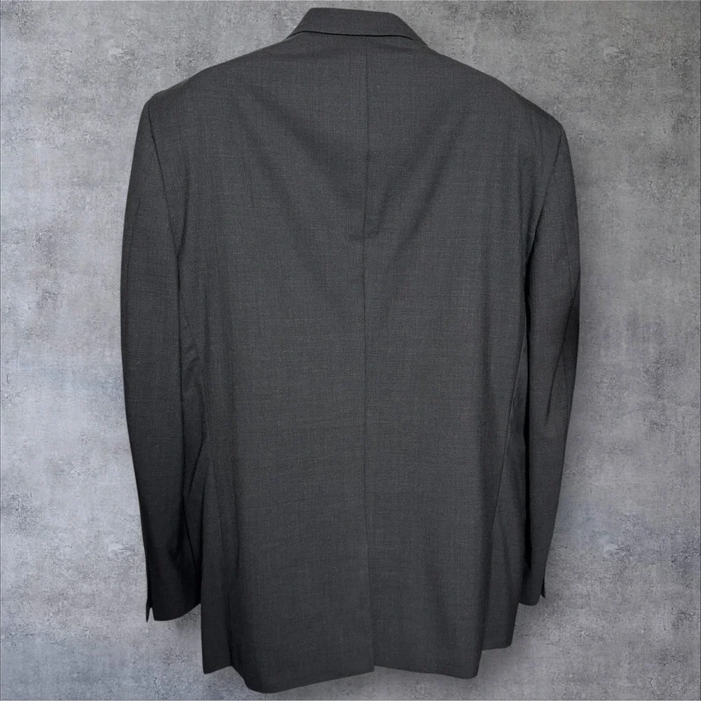 Claiborne Mens 50 Long Wool Blazer Charcoal Gray Two Button Sport Coat 50L
